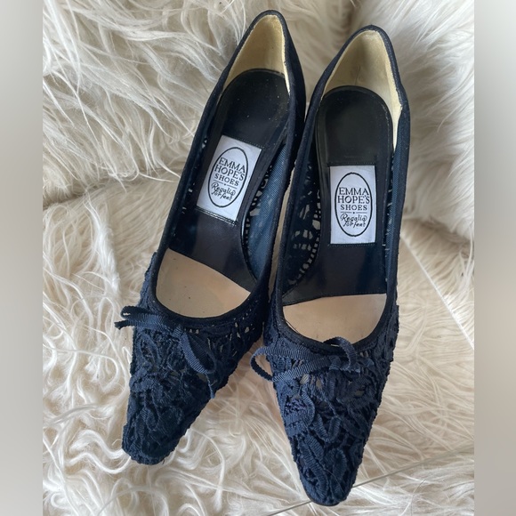 Emma Hope Marine Blue Mesh Heels - Picture 6 of 14